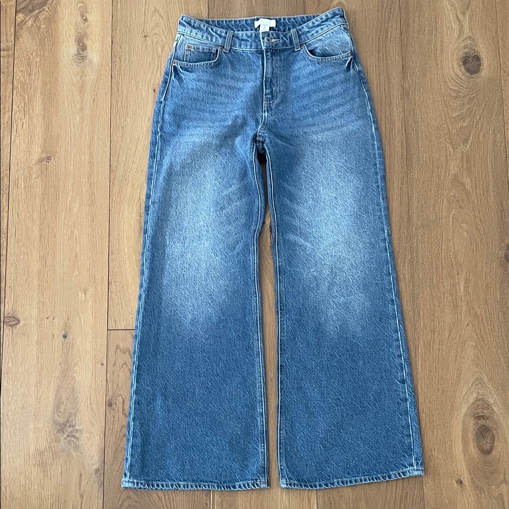 H & M Wide Leg Classic Blue Jeans
